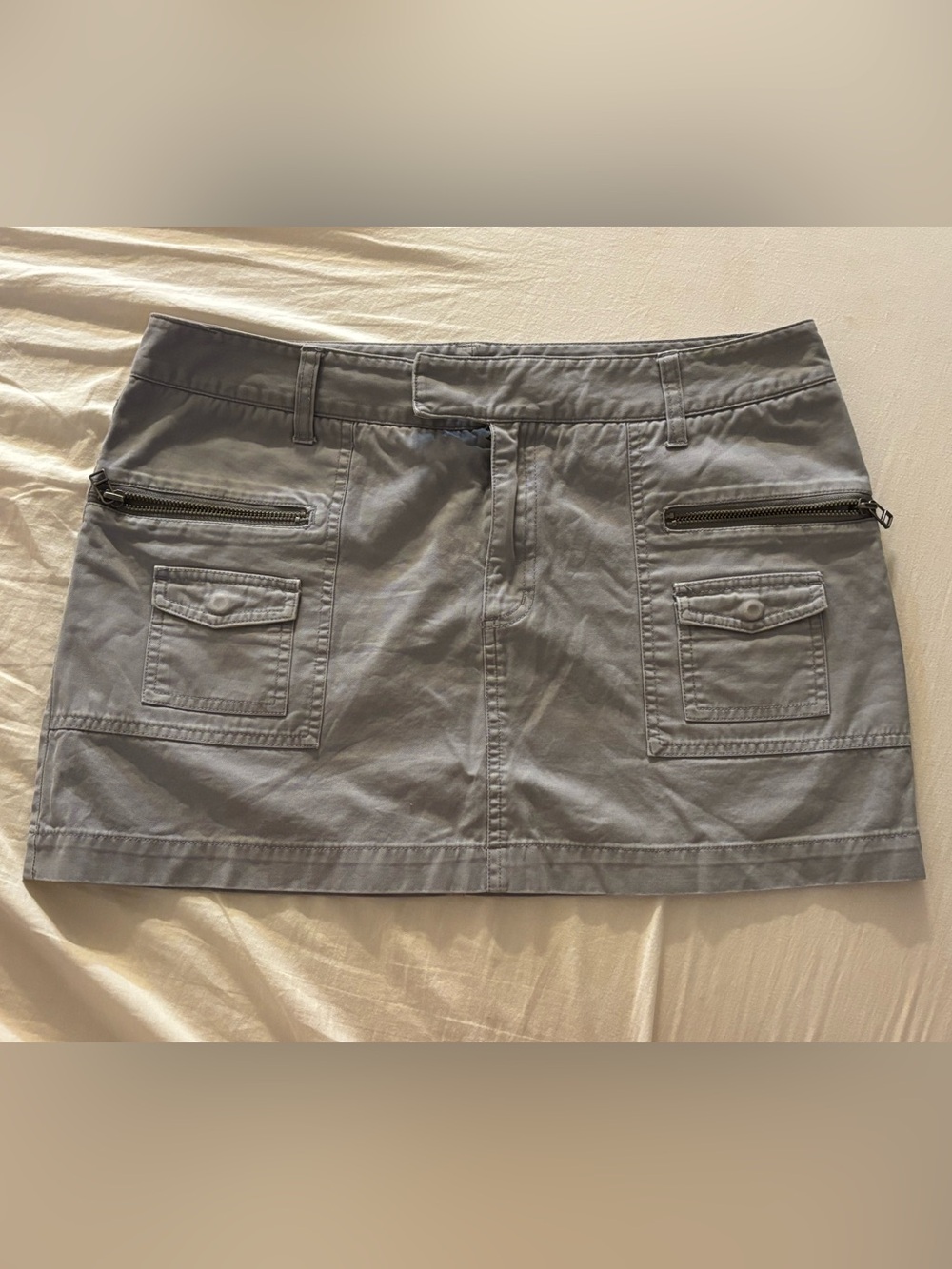 Smart Set Light Gray Utility Mini Skirt